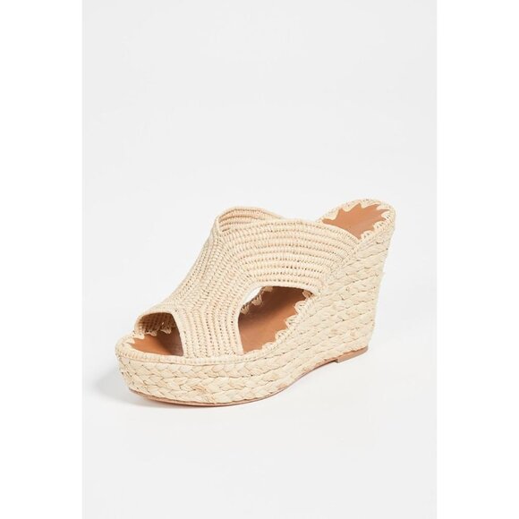 Carrie Forbes $398 Lina Cutout Slide Wedge Sandals Size 40 - Picture 4 of 10